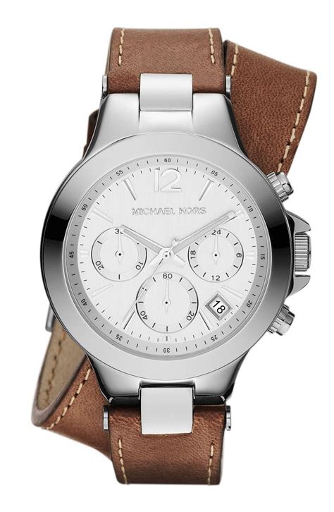 michael kors peyton double wrap leather strap watch|Michael Kors AMK2261 Strap .